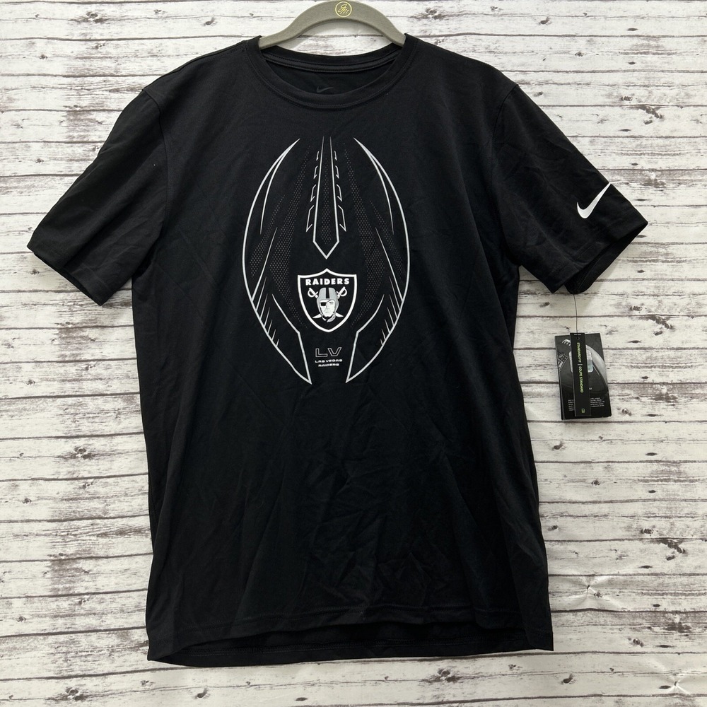 Raiders LV Nike Football T-Shirt Men's Medium Legend Icon Dri-Fit Short Sleeve